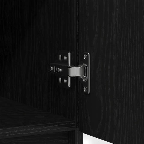 vidaXL Sideboard with Drawer Black Oak 71x35x65 cm Engineered Wood