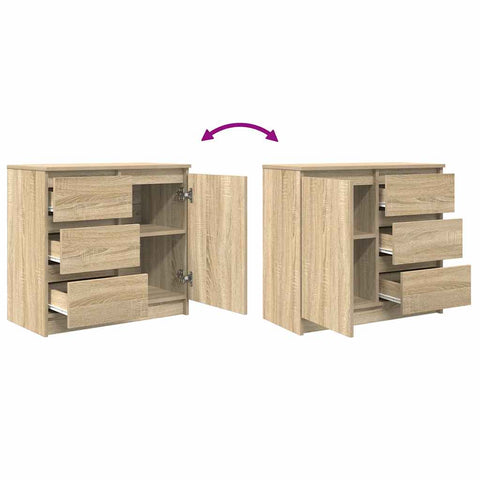 vidaXL Sideboard with Drawer Sonoma Oak 71x35x65 cm Engineered Wood