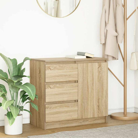 vidaXL Sideboard with Drawer Sonoma Oak 71x35x65 cm Engineered Wood