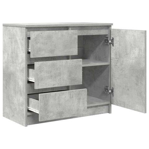 vidaXL Sideboard with Drawer Concrete Grey 71x35x65 cm Engineered Wood