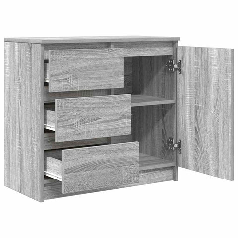 vidaXL Sideboard with Drawer Grey Sonoma 71x35x65 cm Engineered Wood