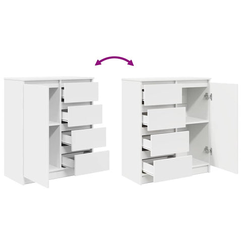 vidaXL Sideboard with Drawers White 71x35x84 cm Engineered Wood