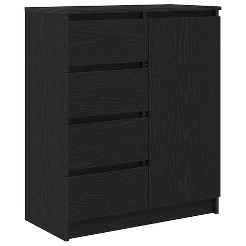 vidaXL Sideboard with Drawers Black Oak 71x35x84 cm Engineered Wood