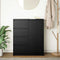 vidaXL Sideboard with Drawers Black Oak 71x35x84 cm Engineered Wood