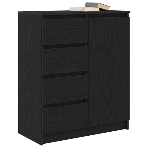 vidaXL Sideboard with Drawers Black Oak 71x35x84 cm Engineered Wood