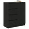 vidaXL Sideboard with Drawers Black Oak 71x35x84 cm Engineered Wood