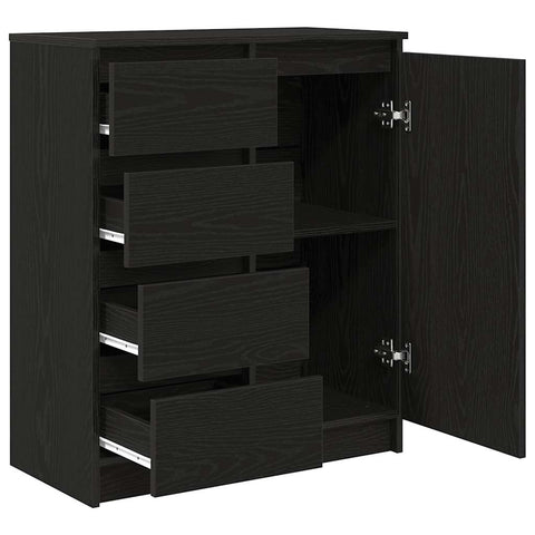 vidaXL Sideboard with Drawers Black Oak 71x35x84 cm Engineered Wood