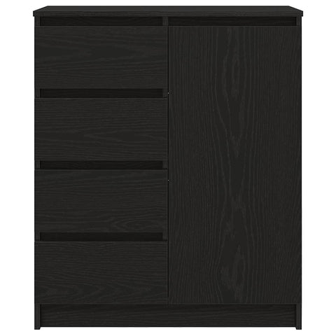 vidaXL Sideboard with Drawers Black Oak 71x35x84 cm Engineered Wood