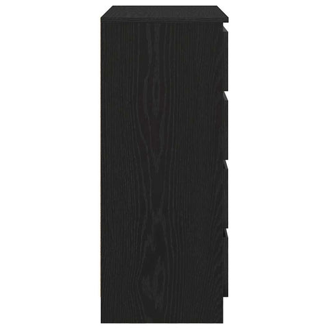vidaXL Sideboard with Drawers Black Oak 71x35x84 cm Engineered Wood