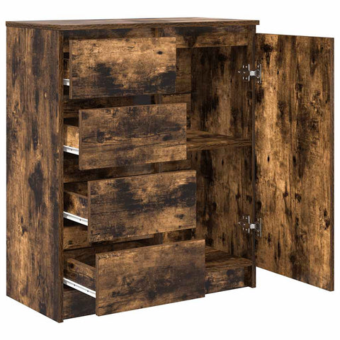 vidaXL Sideboard with Drawers Smoked Oak 71x35x84 cm Engineered Wood