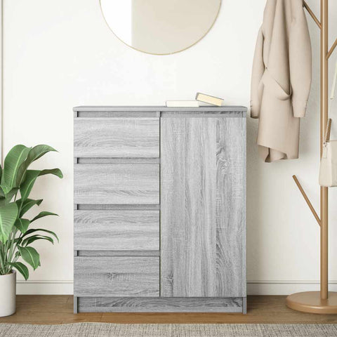 vidaXL Sideboard with Drawers Grey Sonoma 71x35x84 cm Engineered Wood