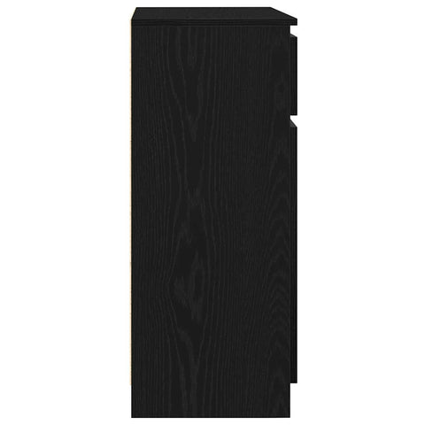 vidaXL Sideboard with Drawer Black Oak 71x35x84 cm Engineered Wood
