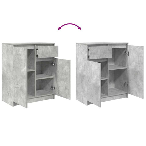vidaXL Sideboard with Drawer Concrete Grey 71x35x84 cm Engineered Wood