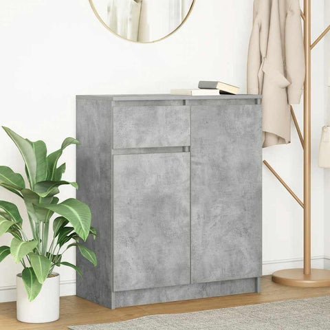 vidaXL Sideboard with Drawer Concrete Grey 71x35x84 cm Engineered Wood