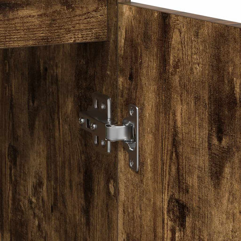 vidaXL Sideboard with Drawer Smoked Oak 71x35x84 cm Engineered Wood