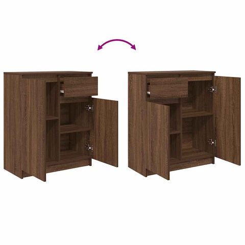 vidaXL Sideboard with Drawer Brown Oak 71x35x84 cm Engineered Wood