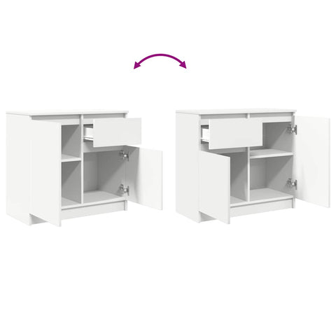vidaXL Sideboard with Drawer White 71x35x65 cm Engineered Wood