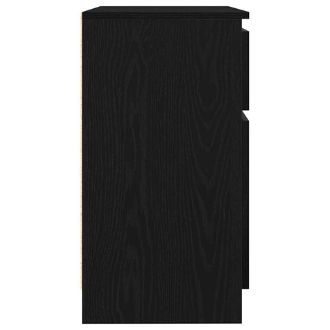 vidaXL Sideboard with Drawer Black Oak 71x35x65 cm Engineered Wood
