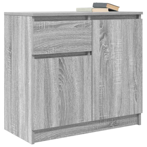 vidaXL Sideboard with Drawer Grey Sonoma 71x35x65 cm Engineered Wood