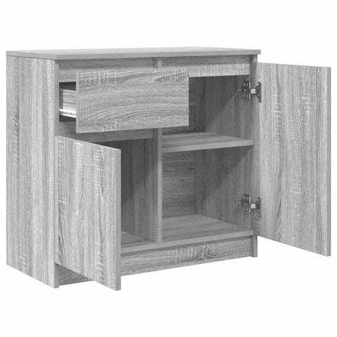 vidaXL Sideboard with Drawer Grey Sonoma 71x35x65 cm Engineered Wood