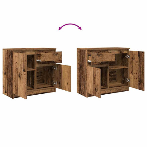 vidaXL Sideboard with Drawer Old Wood 71x35x65 cm Engineered Wood