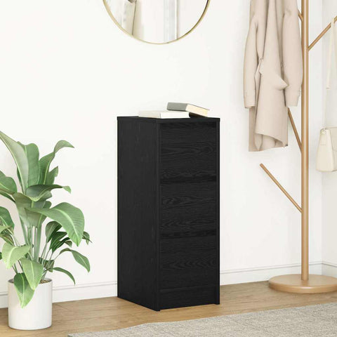vidaXL Sideboard Black Oak 29.5x34x76 cm Engineered Wood