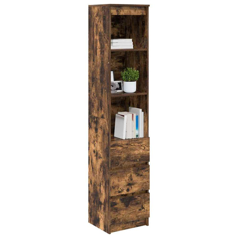 vidaXL Highboard Smoked Oak 37.5x35x180 cm Engineered Wood