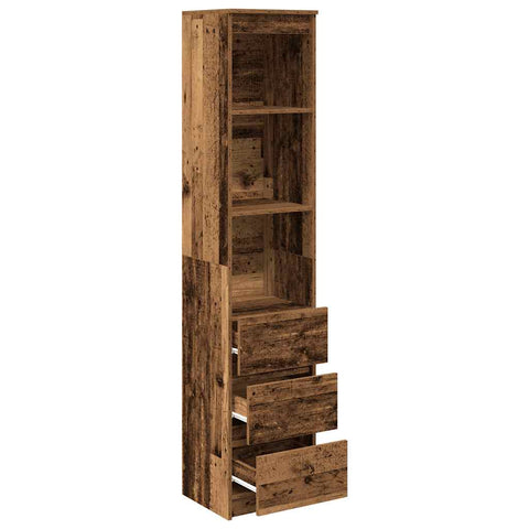vidaXL Highboard Old Wood 37.5x35x180 cm Engineered Wood