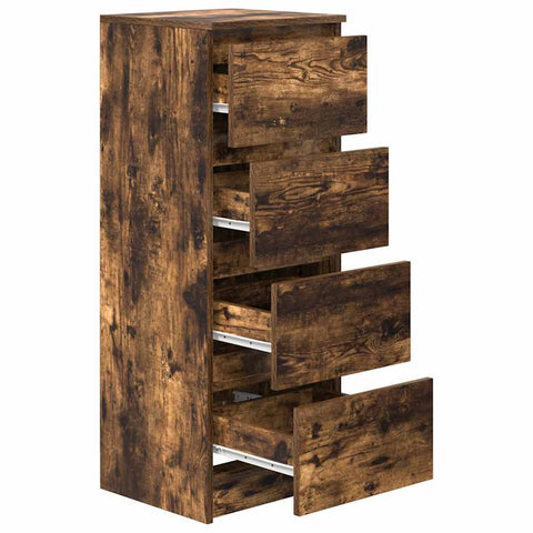vidaXL Sideboard Smoked Oak 37.5x35x99 cm Engineered Wood