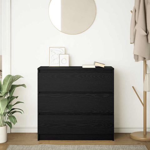 vidaXL Sideboard Black Oak 80x35x76 cm Engineered Wood