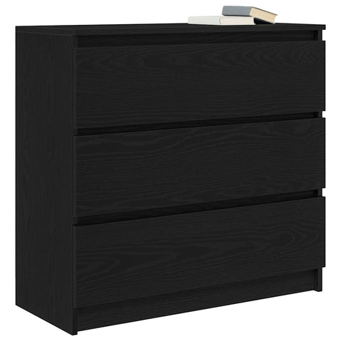 vidaXL Sideboard Black Oak 80x35x76 cm Engineered Wood