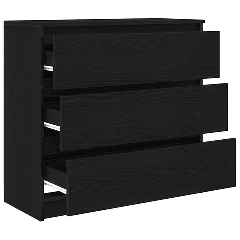 vidaXL Sideboard Black Oak 80x35x76 cm Engineered Wood