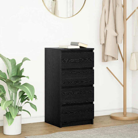 vidaXL Sideboard Black Oak 37.5x35x76 cm Engineered Wood