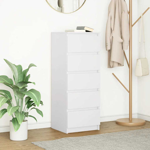 vidaXL Sideboard with Drawers White 37.5x35x99 cm Engineered Wood