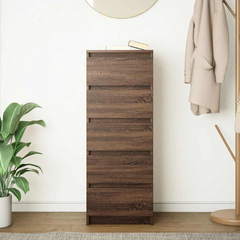 vidaXL Sideboard with Drawers Brown Oak 37.5x35x99 cm Engineered Wood