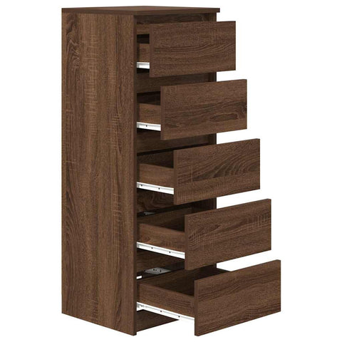vidaXL Sideboard with Drawers Brown Oak 37.5x35x99 cm Engineered Wood