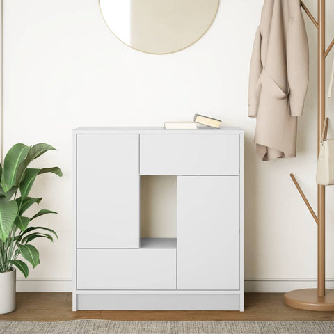 vidaXL Sideboard with Drawers and Doors White 70.5x34x74.5 cm