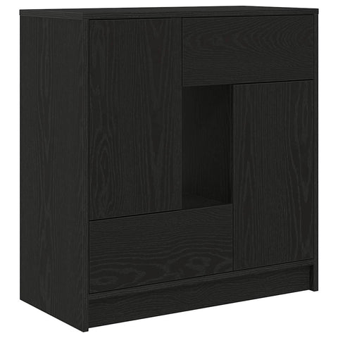 vidaXL Sideboard with Drawers and Doors Black Oak 70.5x34x74.5 cm