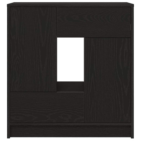 vidaXL Sideboard with Drawers and Doors Black Oak 70.5x34x74.5 cm