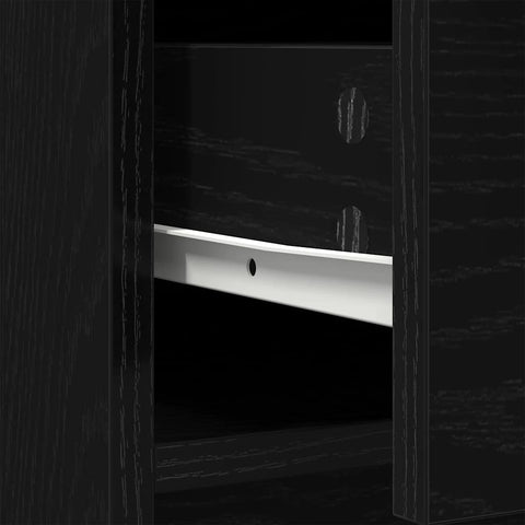 vidaXL Sideboard with Drawers and Doors Black Oak 70.5x34x74.5 cm