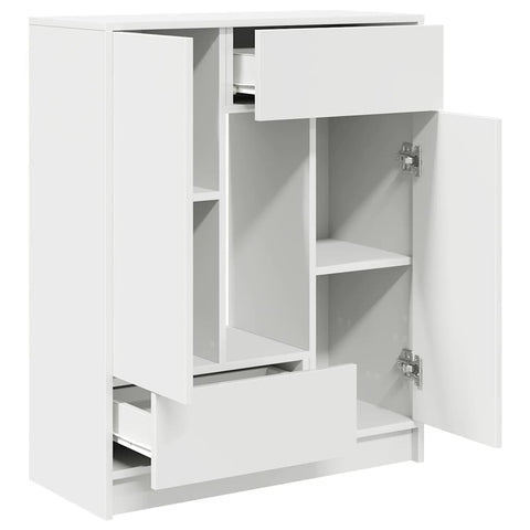 vidaXL Sideboard with Drawers and Doors White 73x31x90 cm