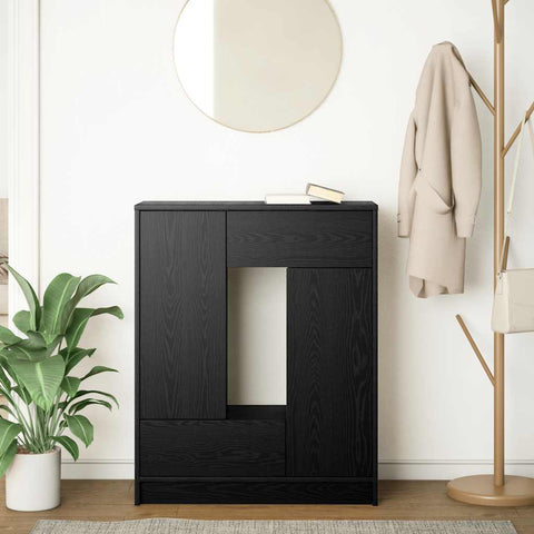 vidaXL Sideboard with Drawers and Doors Black Oak 73x31x90 cm
