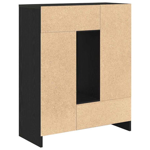 vidaXL Sideboard with Drawers and Doors Black Oak 73x31x90 cm