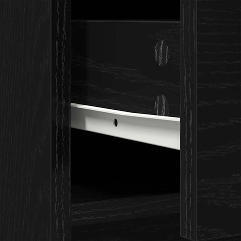 vidaXL Sideboard with Drawers and Doors Black Oak 73x31x90 cm