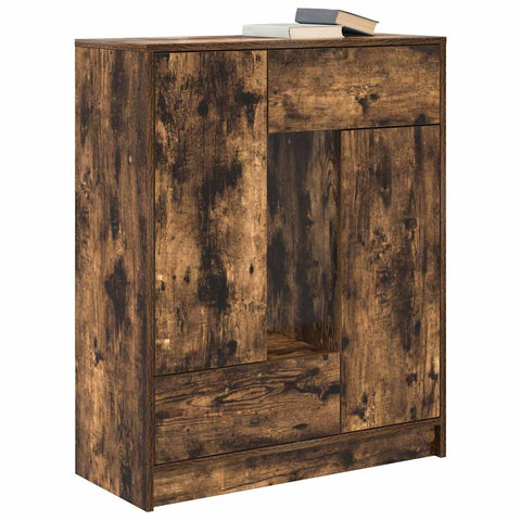 vidaXL Sideboard with Drawers and Doors Smoked Oak 73x31x90 cm