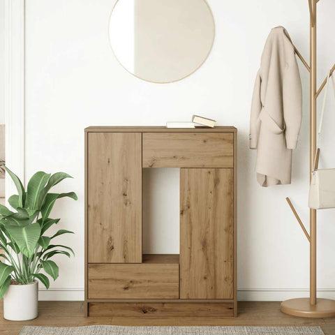 vidaXL Sideboard with Drawers and Doors Artisan Oak 73x31x90 cm