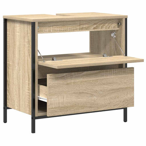 vidaXL Bathroom Basin Cabinet with Drawers Sonoma Oak 60x34.5x60 cm
