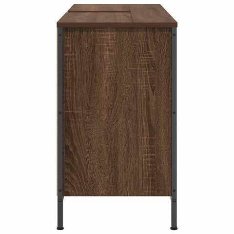 vidaXL Basin Cabinet with Drawers Brown Oak 90x34.5x60 cm