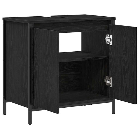 vidaXL Bathroom Basin Cabinet Black 60x34.5x60 cm