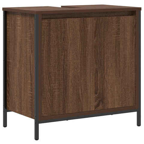 vidaXL Bathroom Basin Cabinet Brown Oak 60x34.5x60 cm